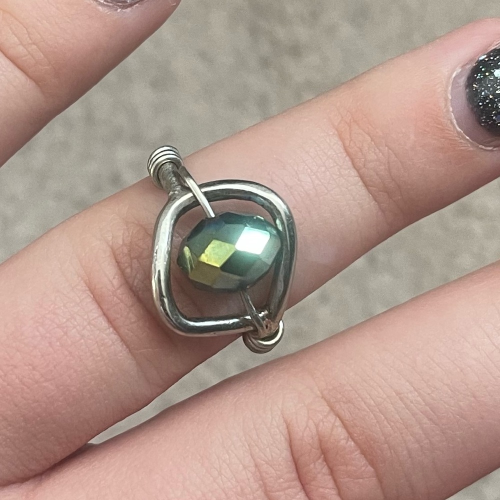 Handmade Bead and Metal Ring